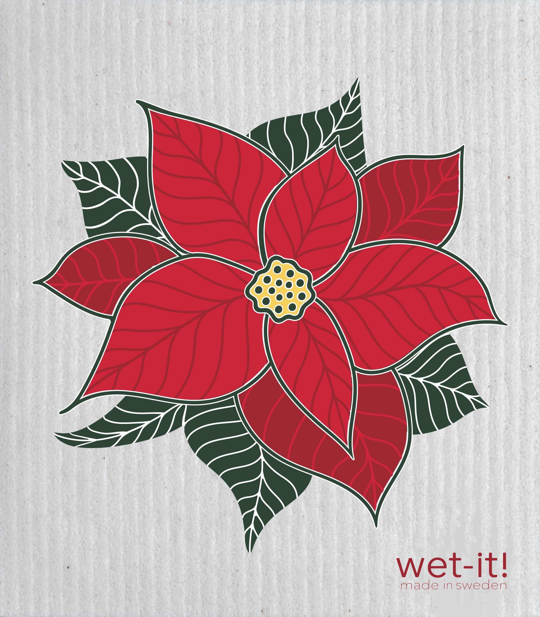 Swedish Cloth with Poinsettia Design