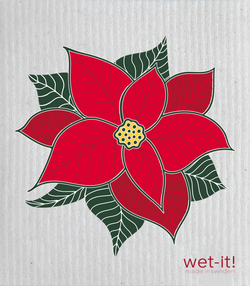 Swedish Cloth with red Blooming Poinsettia design
