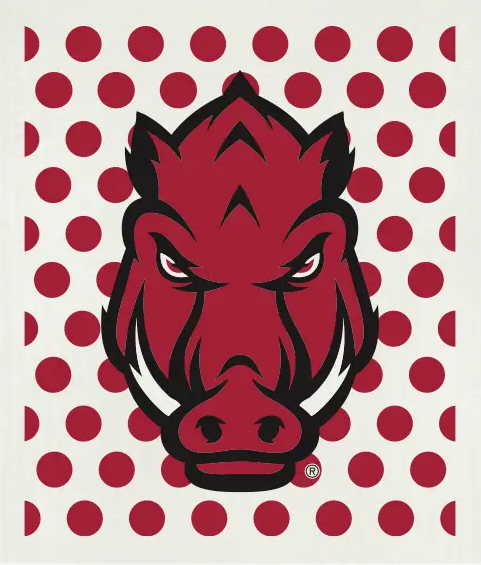 Swedish dishcloth with University of Arkansas design #2