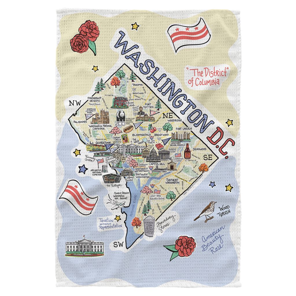 Washington D.C. Single Map Kitchen Towel