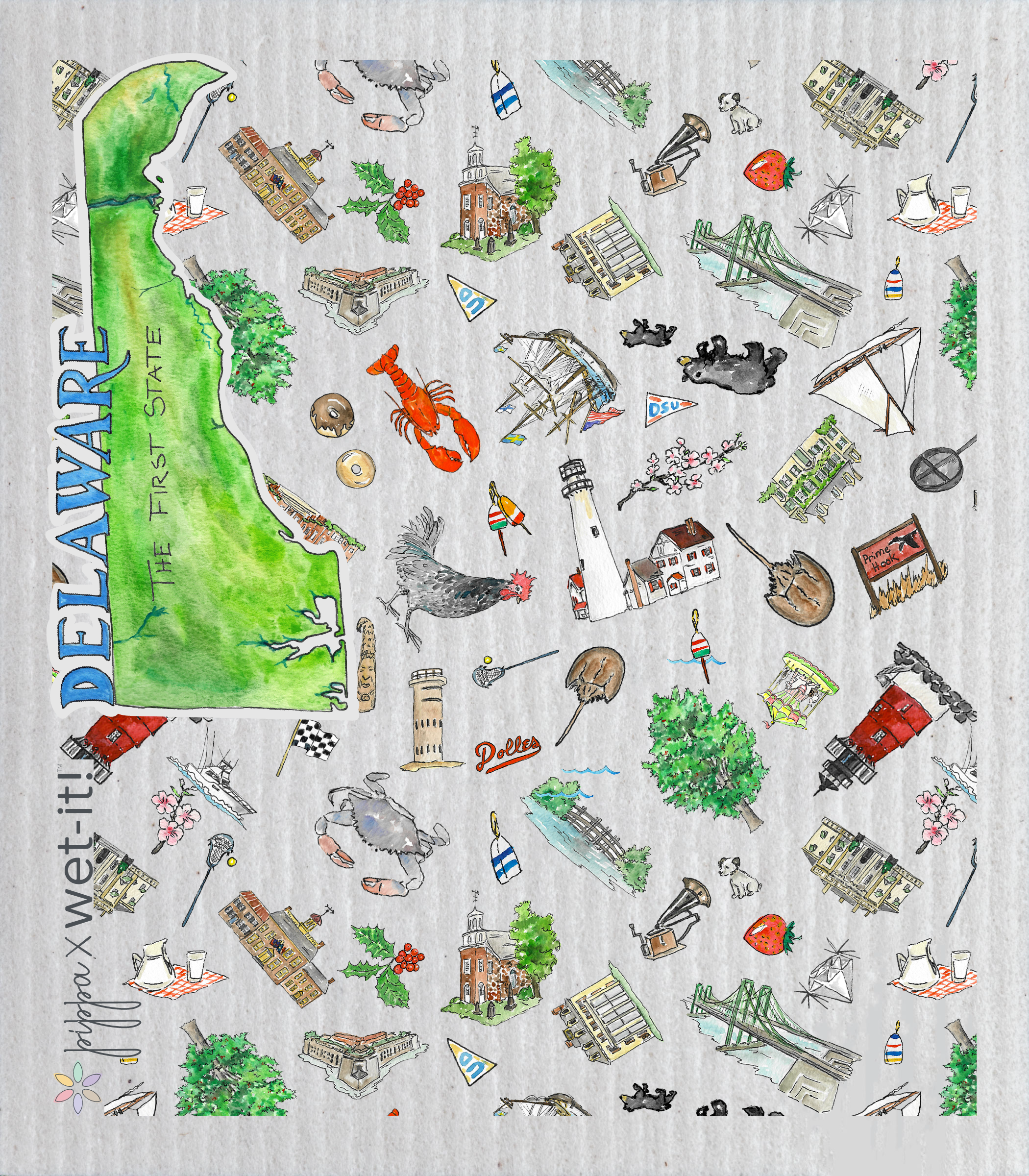 Pippa Delaware Wet-it Swedish Dishcloth