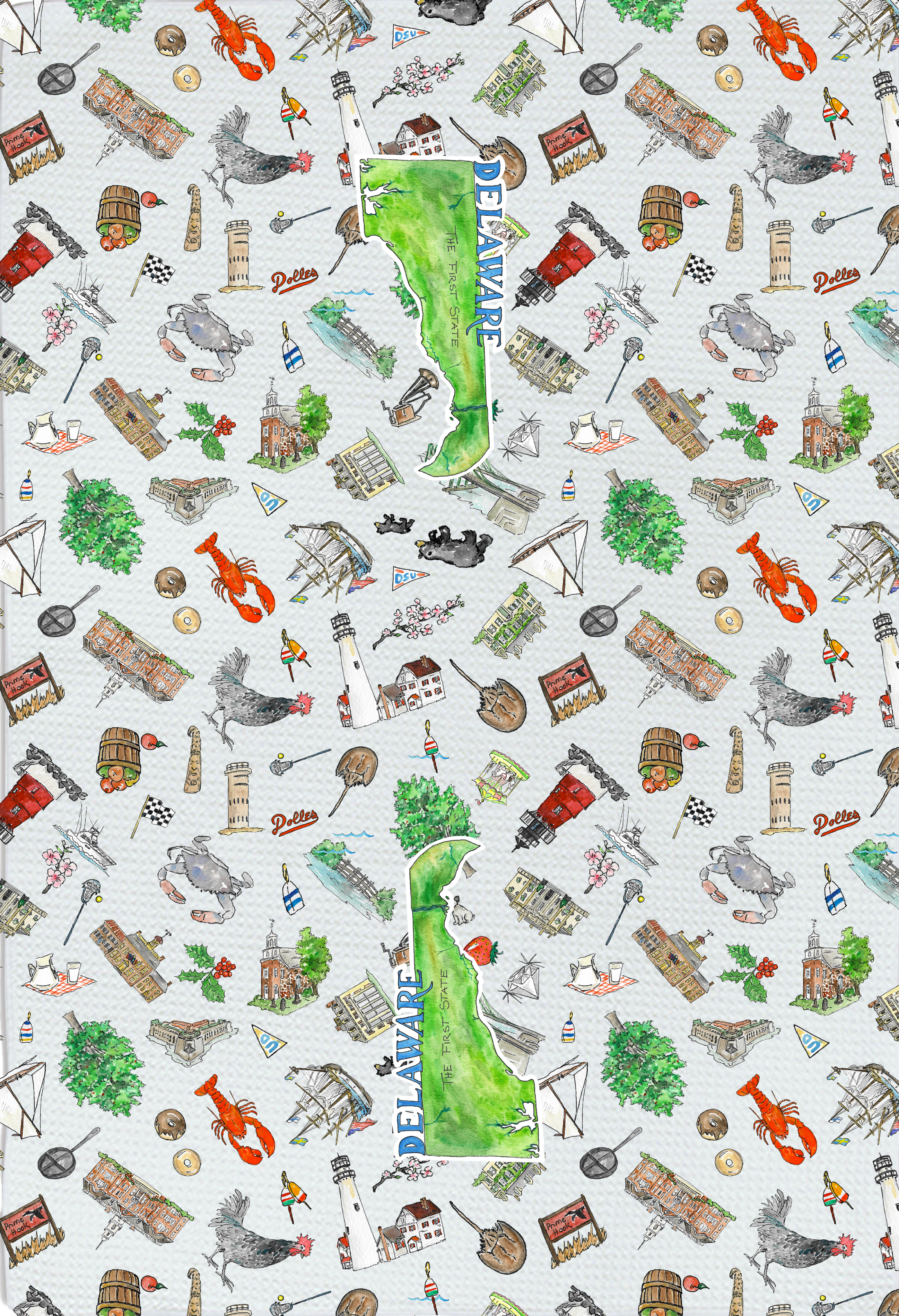 Pippa Delaware tea towel