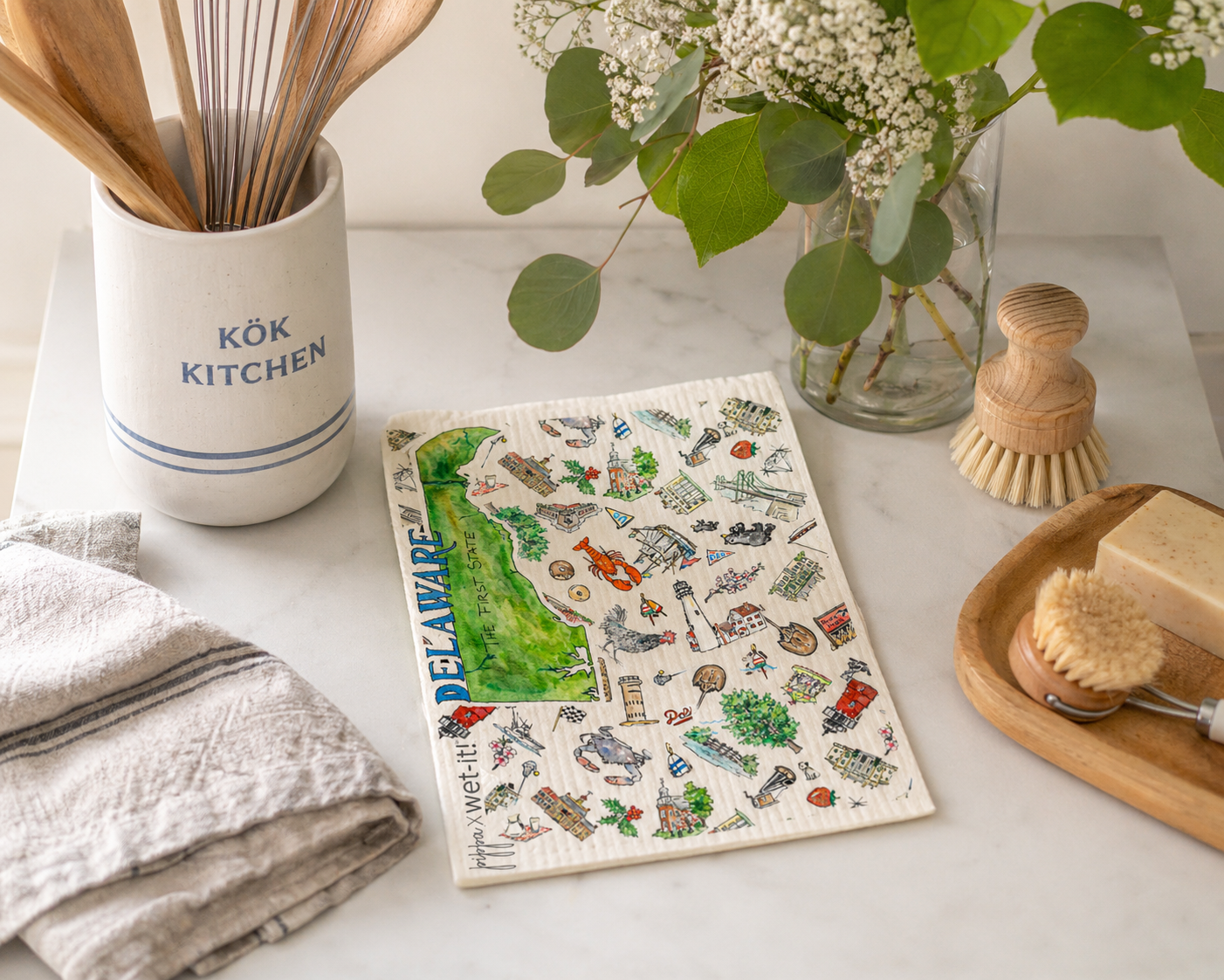 Pippa Delaware Wet-it Swedish Dishcloth