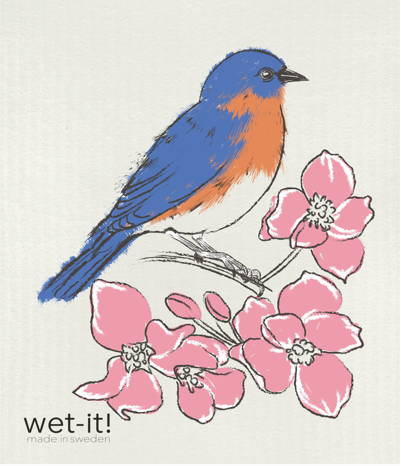 Swedish Cloth with Eastern Bluebird design
