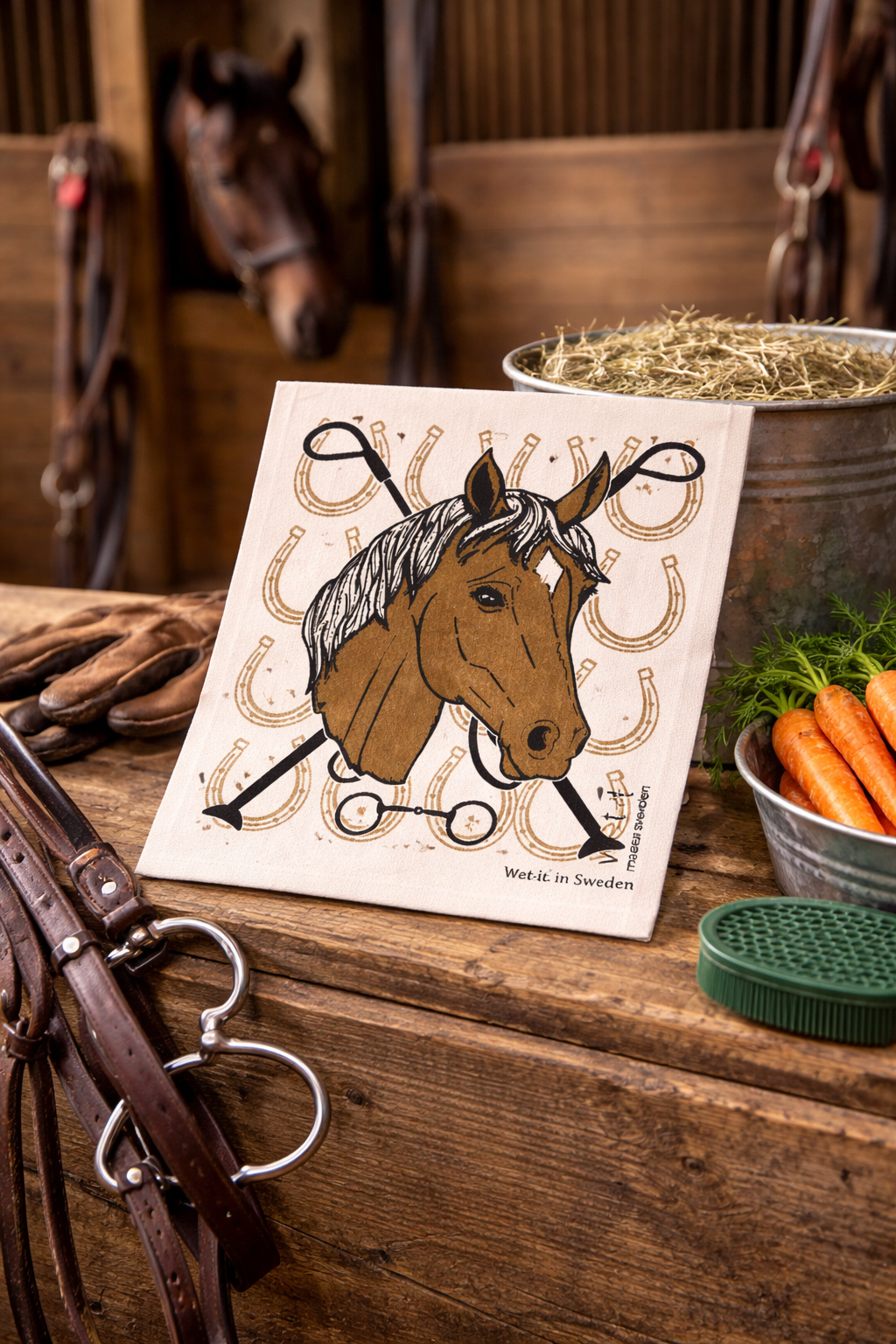 Equestrian Horse Swedish Dishcloth