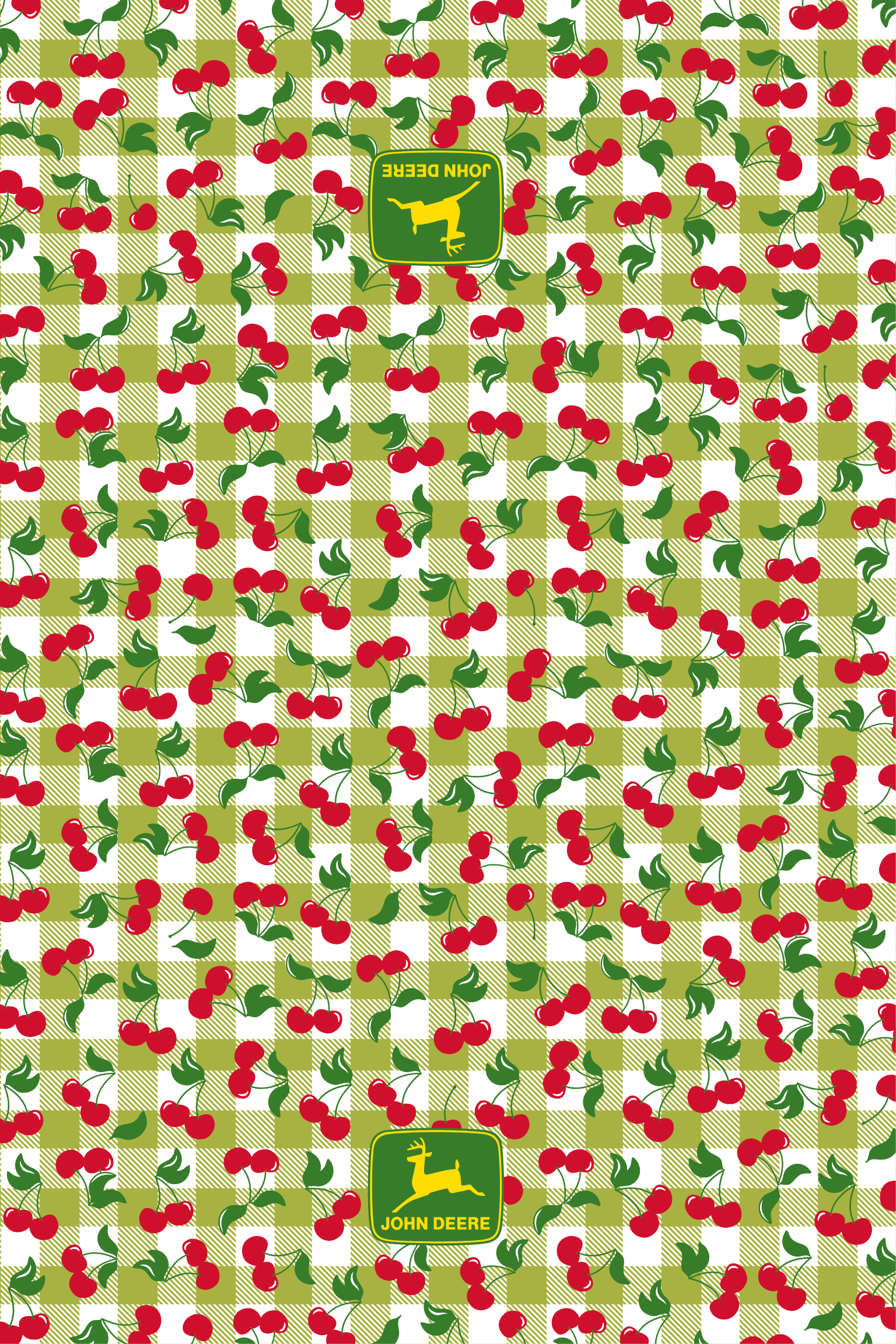 John Deere Gingham Cherry towel