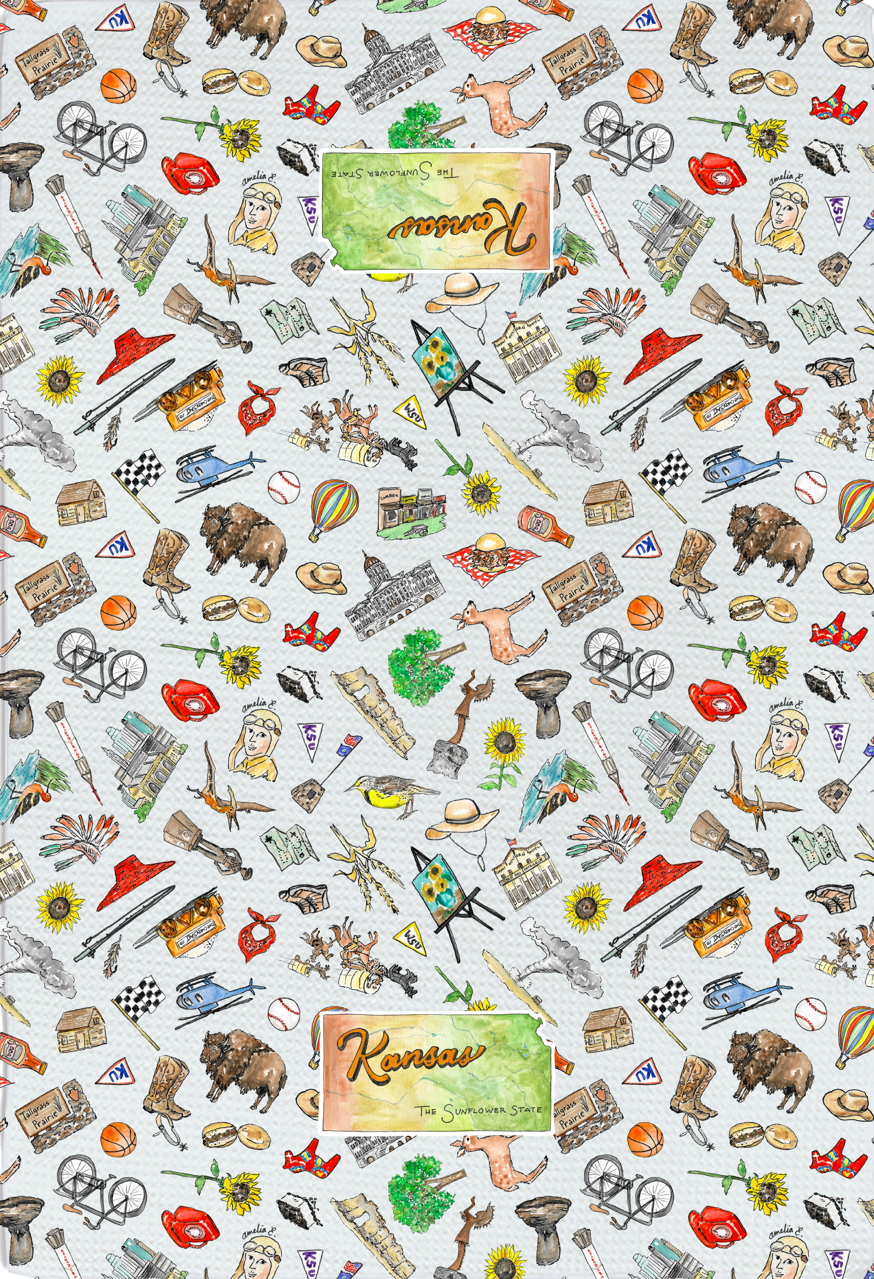 Pippa Kansas tea towel