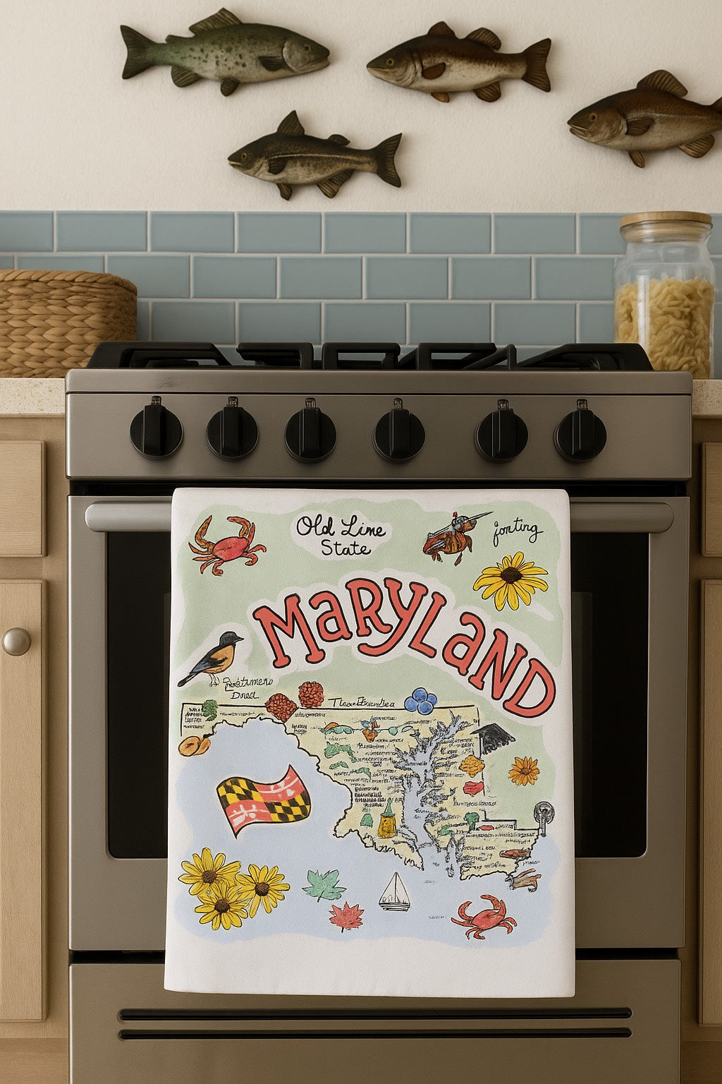 Maryland Single Map Kitchen Towel