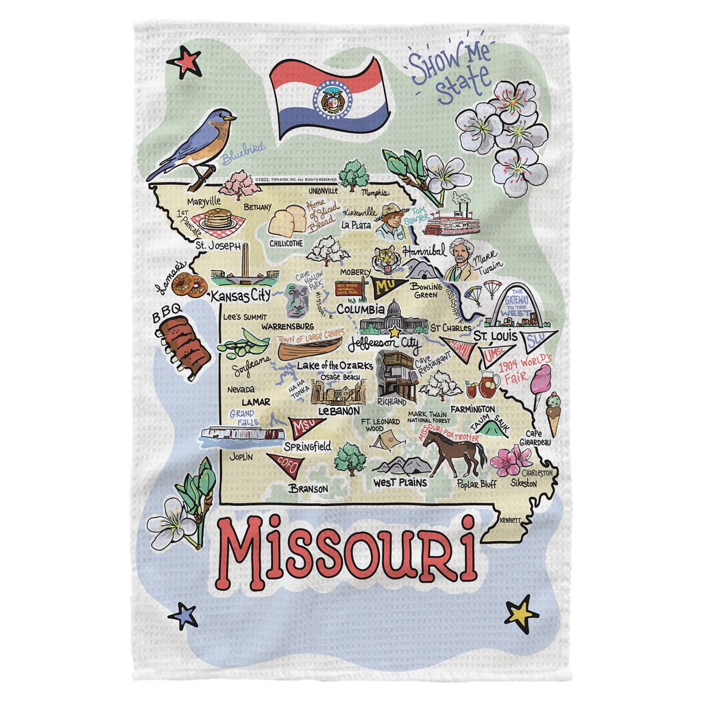 Missouri Single Map Kitchen Towel