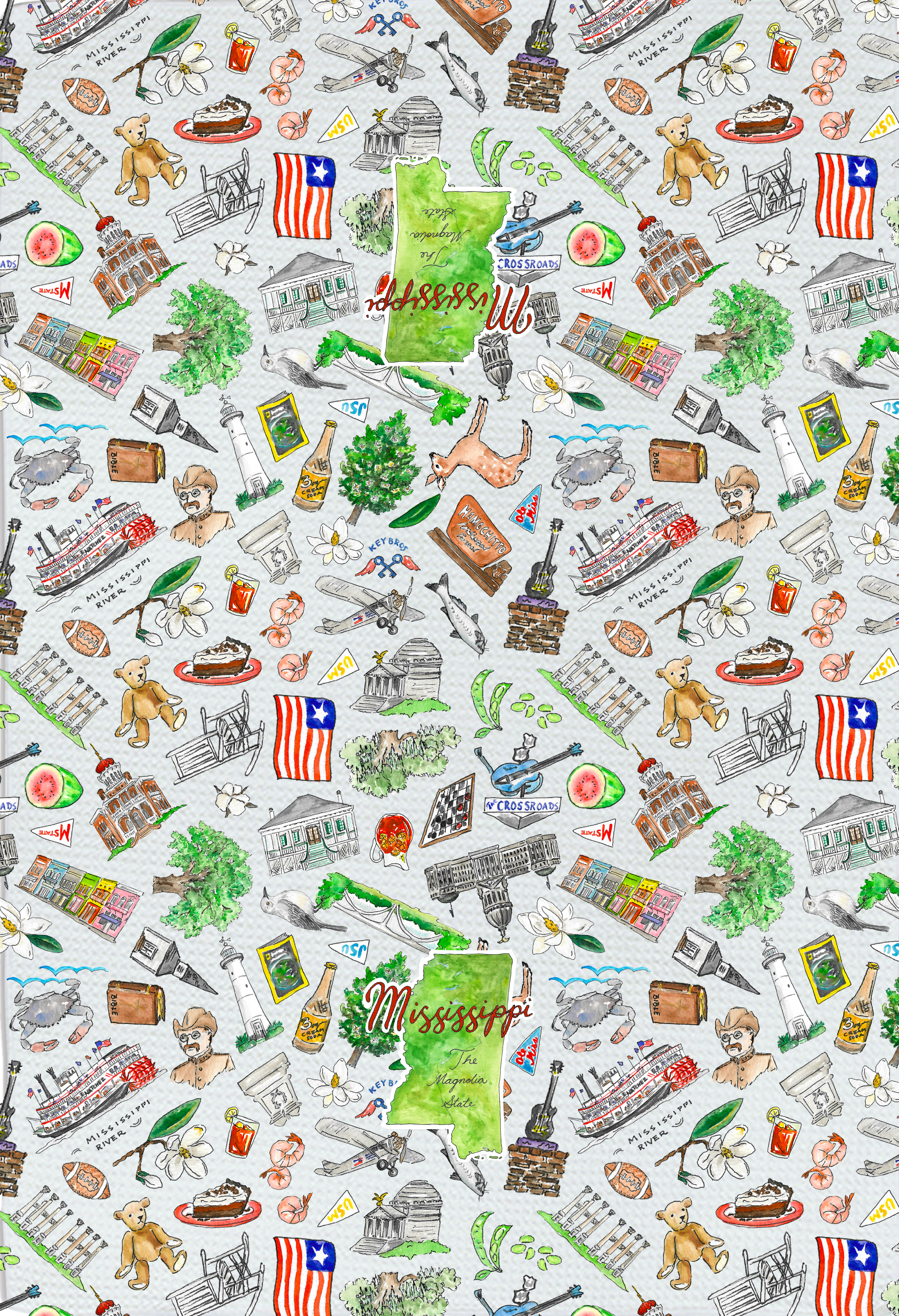 Pippa Mississippi tea towel