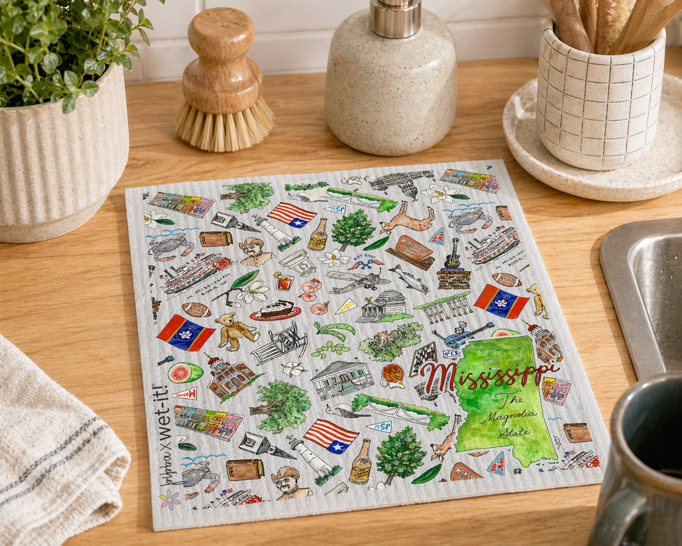 Pippa Mississippi Wet-it Swedish Dishcloth