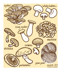 Swedish Cloth with Mushroom Medley design