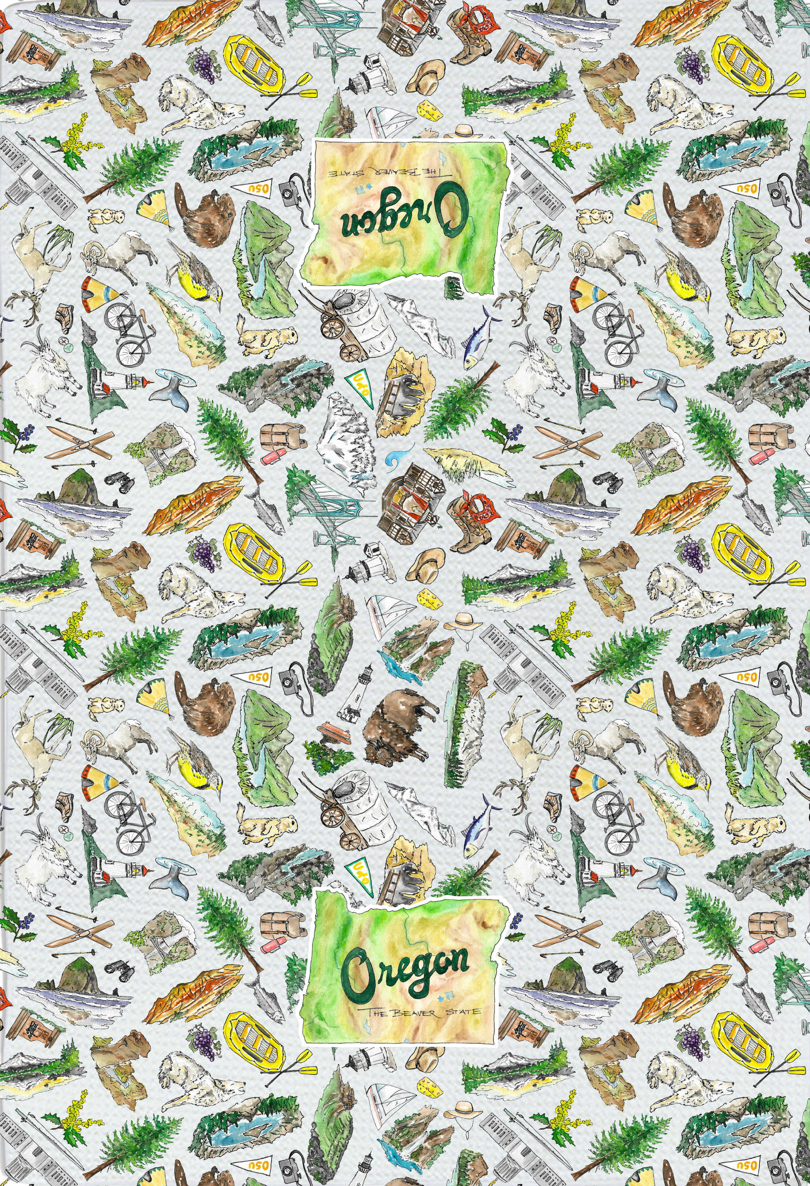 Pippa Oregon tea towel