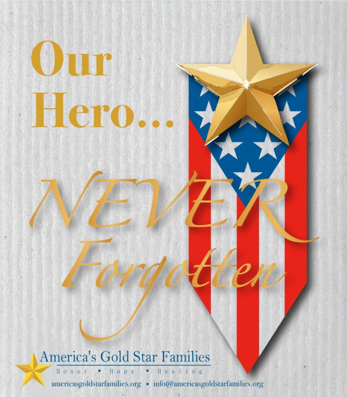 Contribute a SPECIAL MESSAGE Wet-it Cloth to a Gold Star Family