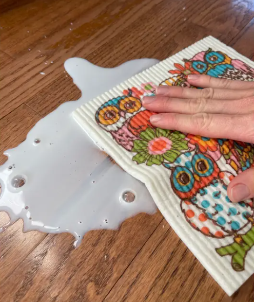 Swedish Sponge Cloth with owl family design