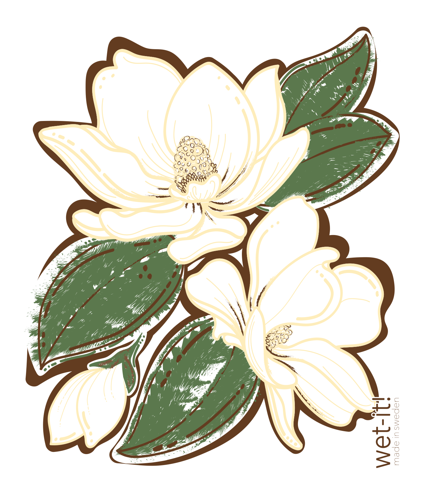 Swedish Cloth with Southern Magnolia design