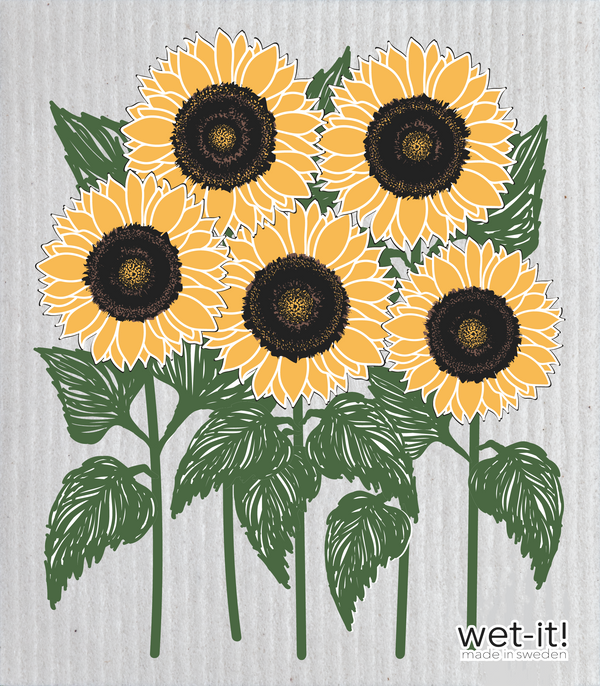 Swedish Cloth with Sunflower Field Design
