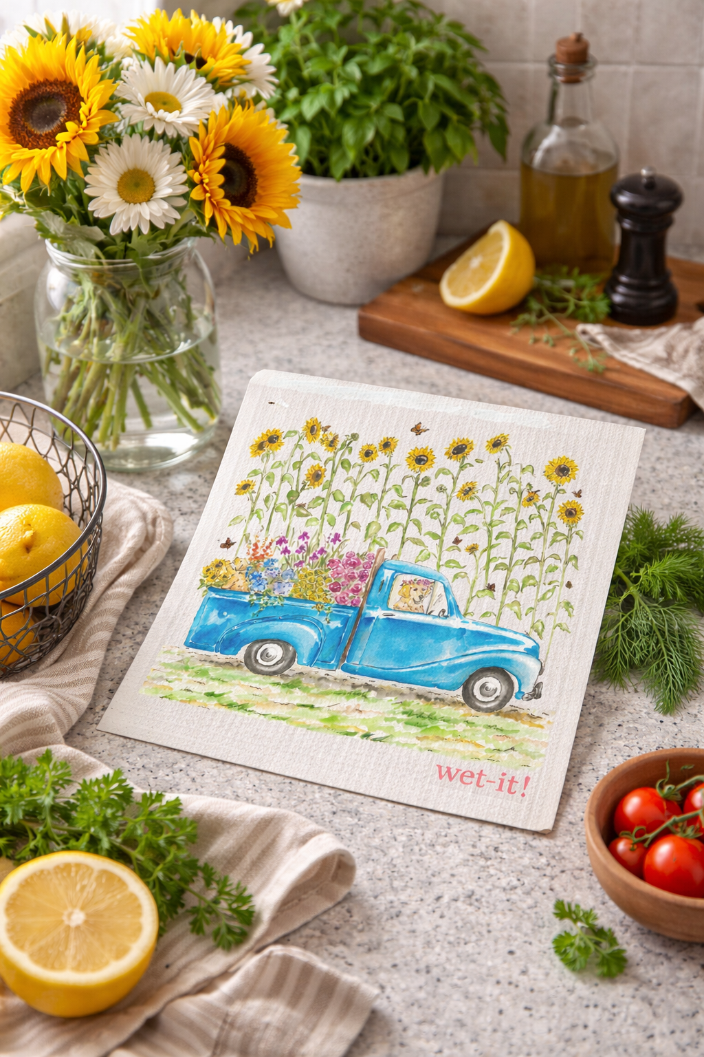 Sunny Summer Swedish Dishcloth