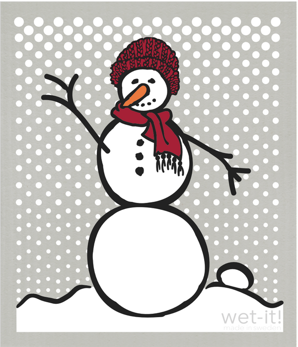 Swedish Cloths with Snowman Design With Red Hat