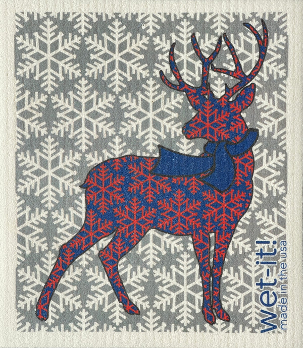 Swedish Cloth with Frosted Deer Design