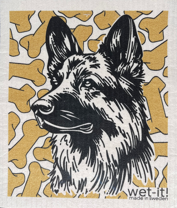 Swedish Sponge Cloth with german shepherd design