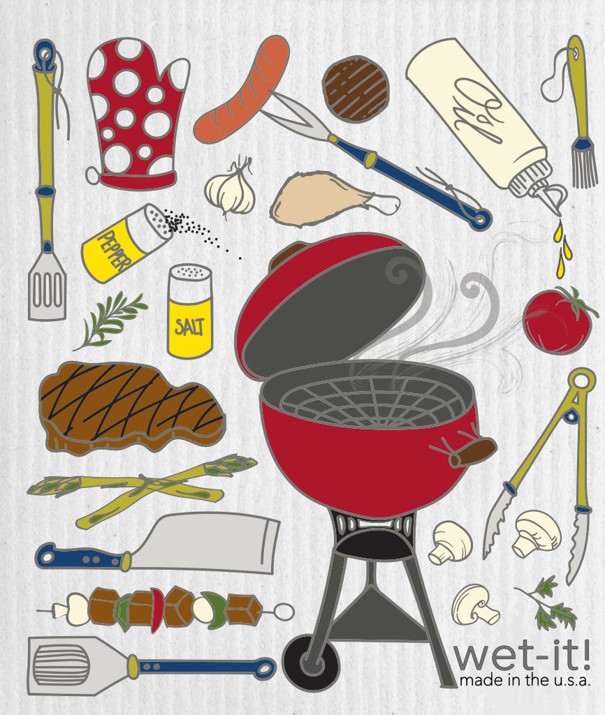 Swedish Cloth with BBQ Time Design