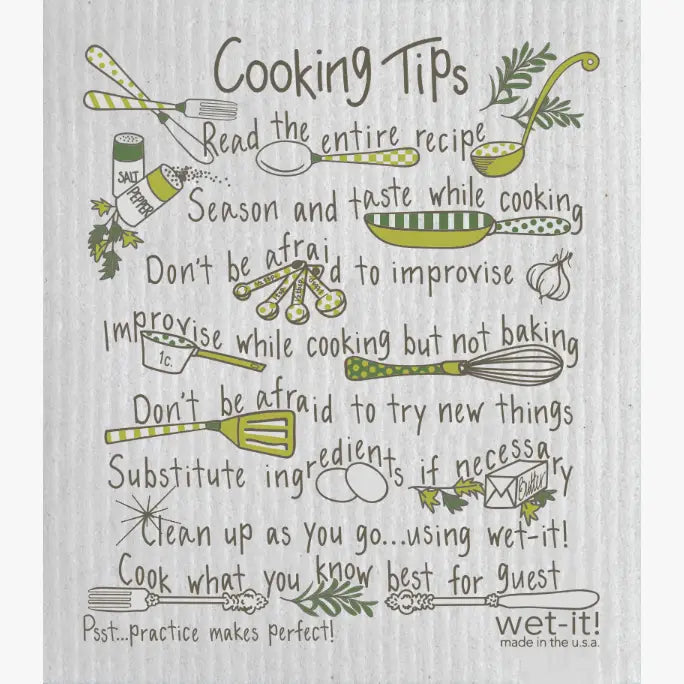 Swedish Sponge cloth with Cooking Tips design