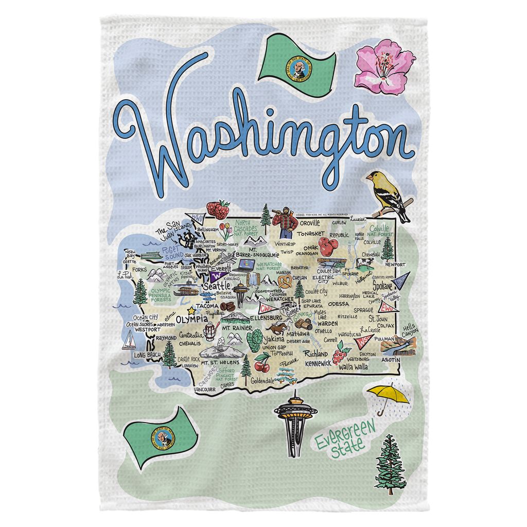 Washington Single Map Kitchen Towel