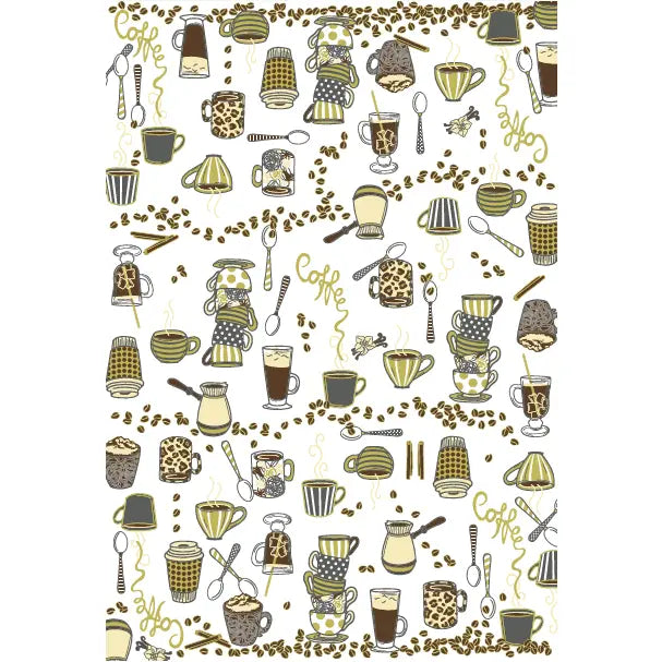 Microfiber Tea Towel with I love coffee design