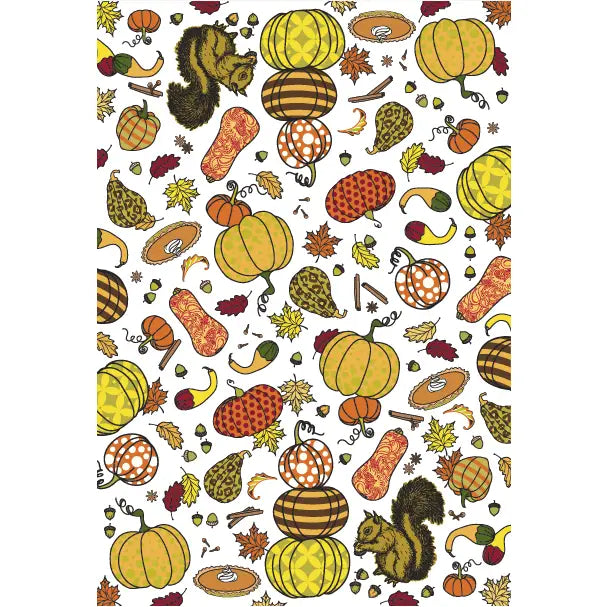 Microfiber Tea Towel with Harvest Fall Design
