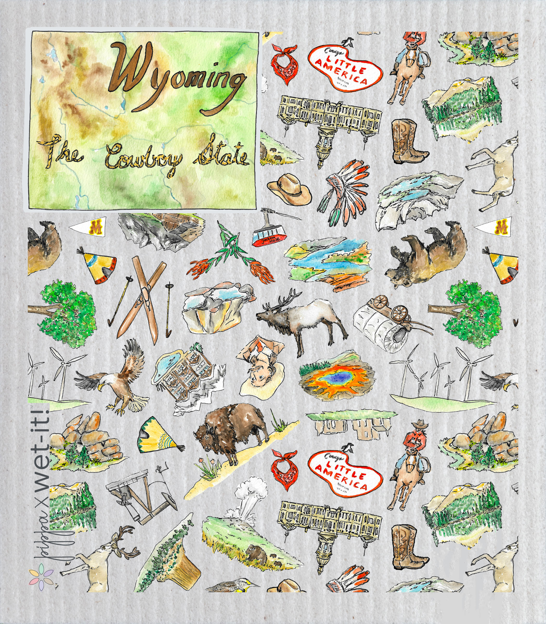 Pippa Wyoming Wet-it Swedish Dishcloth