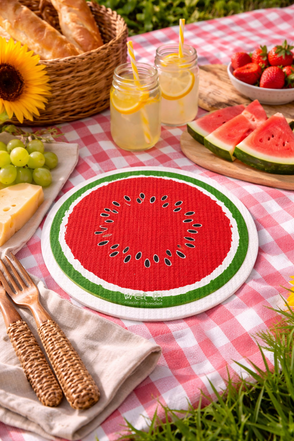 Watermelon Round Swedish Dishcloth