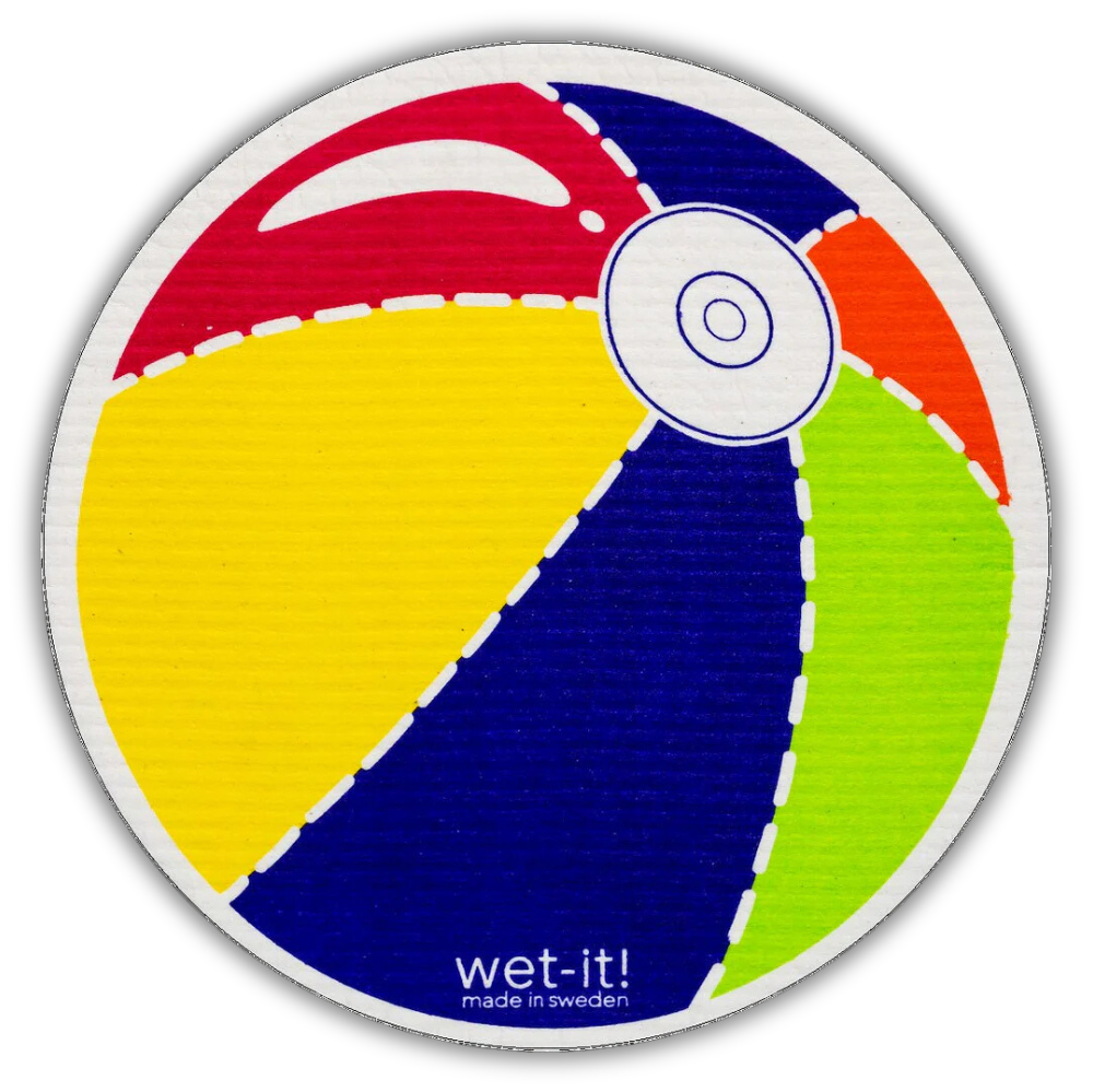 swedish dish cloth with Beach Ball Round design