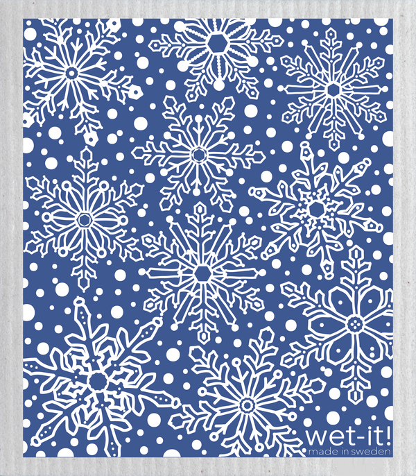 Swedish Cloth with Winterday Blue design