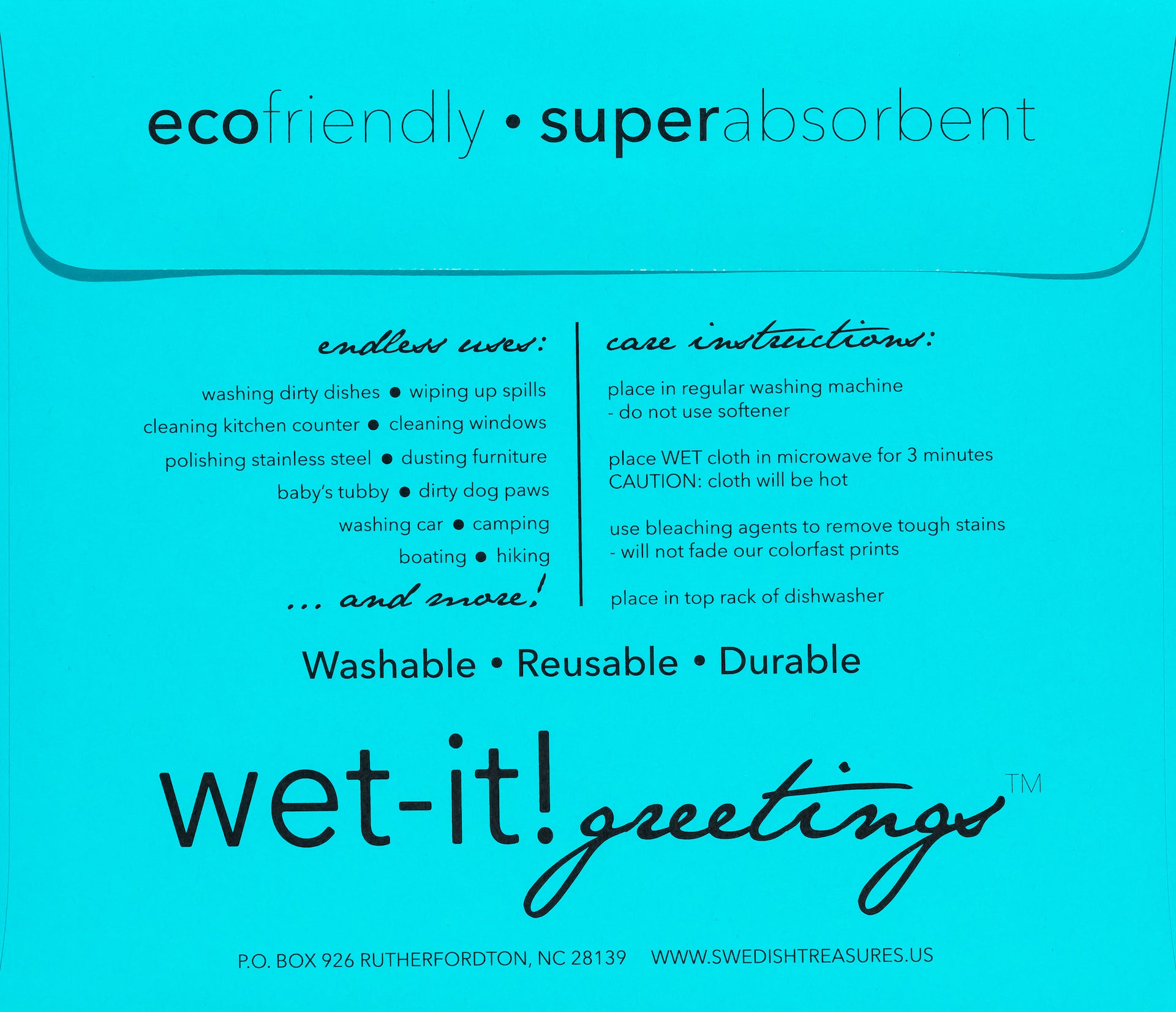 wet-it! greetings envelope teal