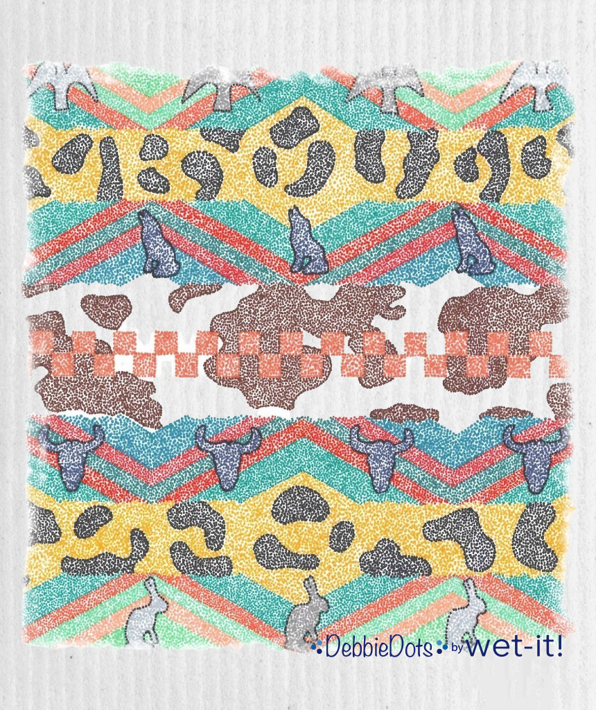 Wet-it Swedish Cloth with Debbie Dots Western Tapestry Design