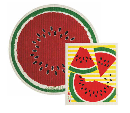 set of 2 watermelon swedish sponge cloths