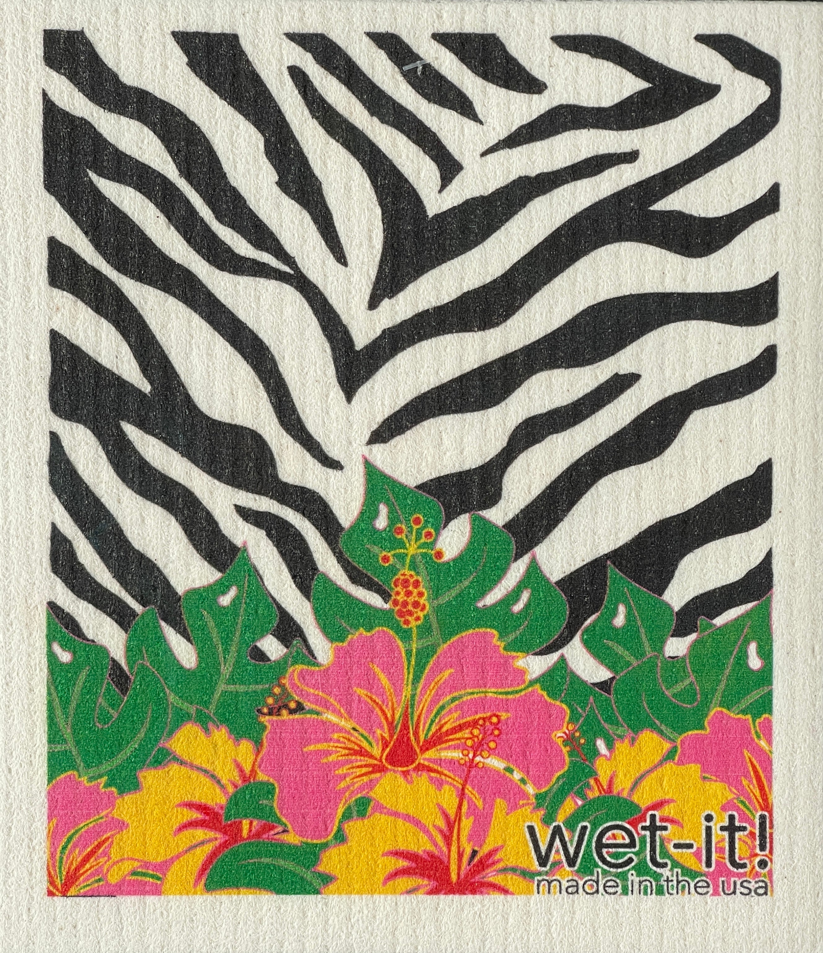 Wet-it Swedish Cloth with Tropical Zebra Design