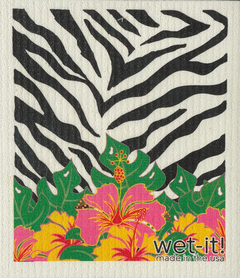 Wet-it Swedish Cloth with Tropical Zebra Design