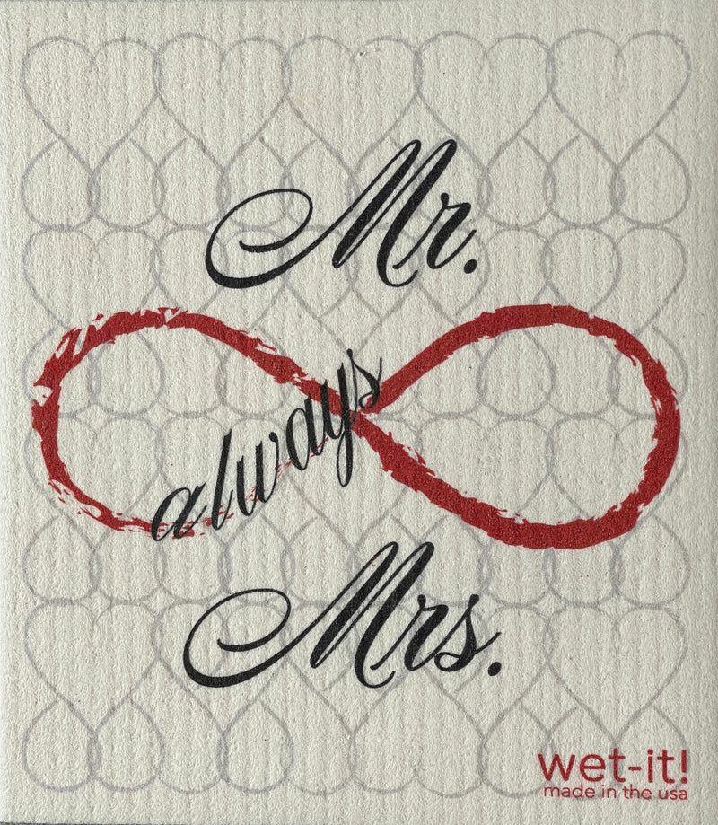 Wet-it Swedish Cloth with Mr & Mrs Design
