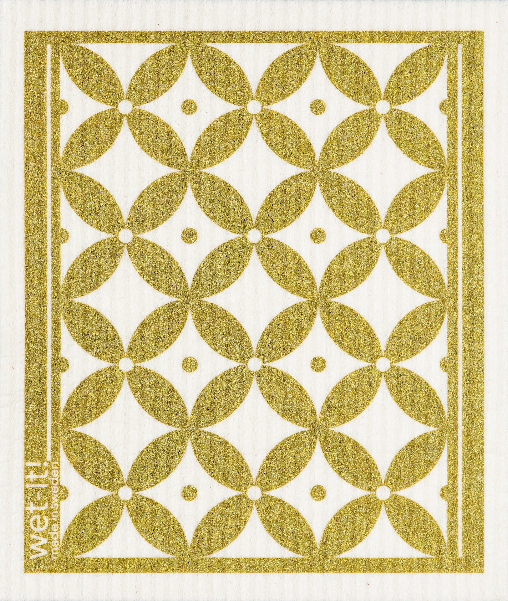 Swedish Sponge Cloth with Classic Gold Design