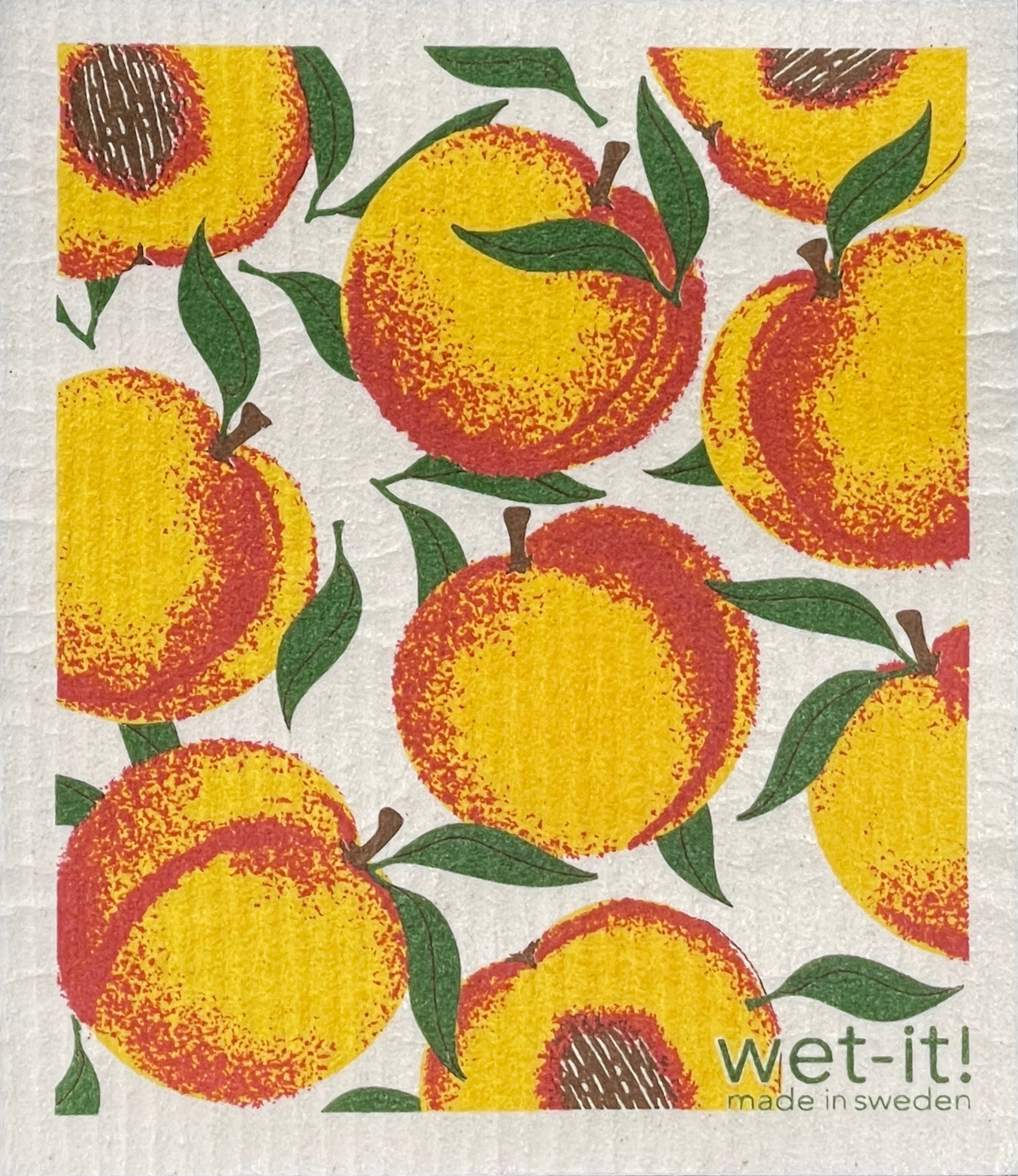 sponge cloth with peaches design