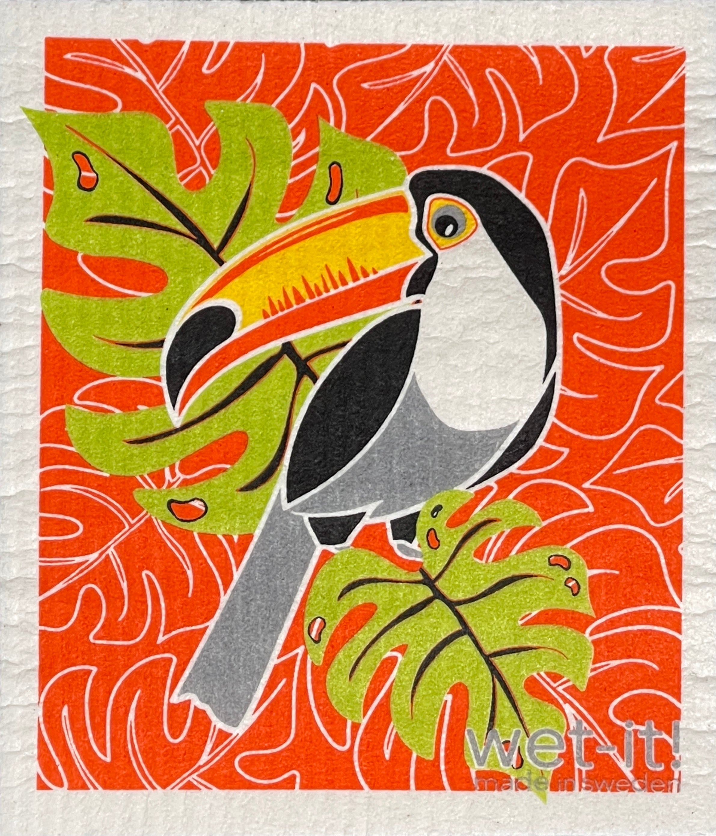 tropical toucan sweidsh sponge cloth