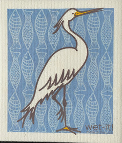 Wet-it Swedish Cloth with Hungry Heron Design