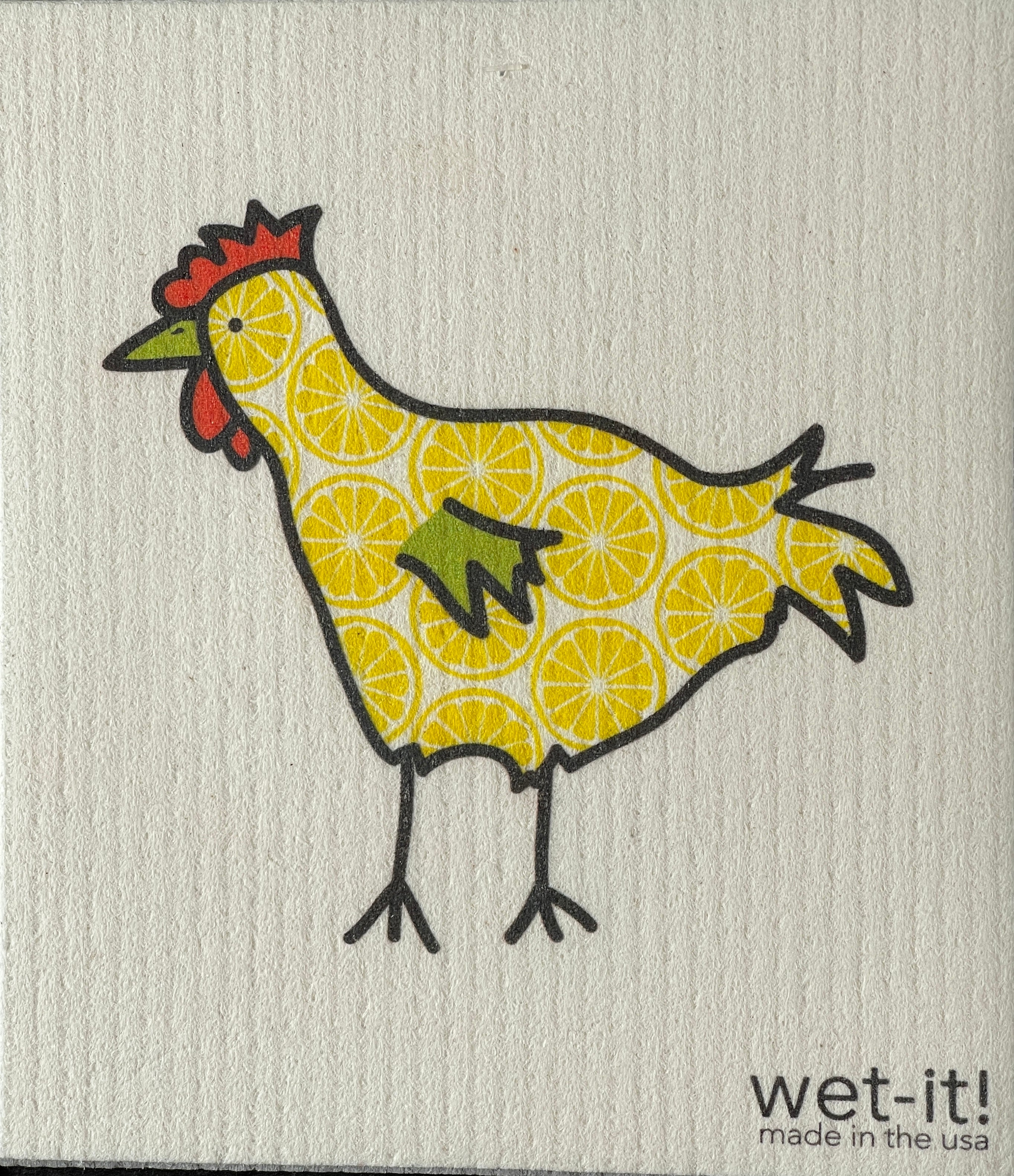 Wet-it Swedish Cloth with Lemon Chicken Design