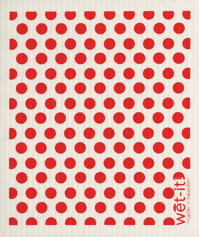 swedish sponge cloth with red dots
