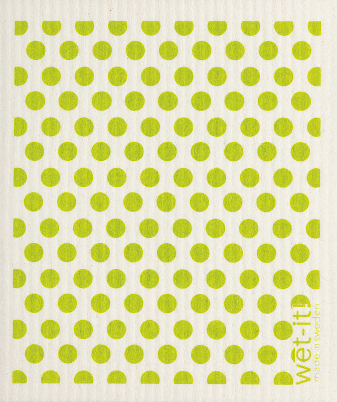 Swedish sponge cloth with green dots