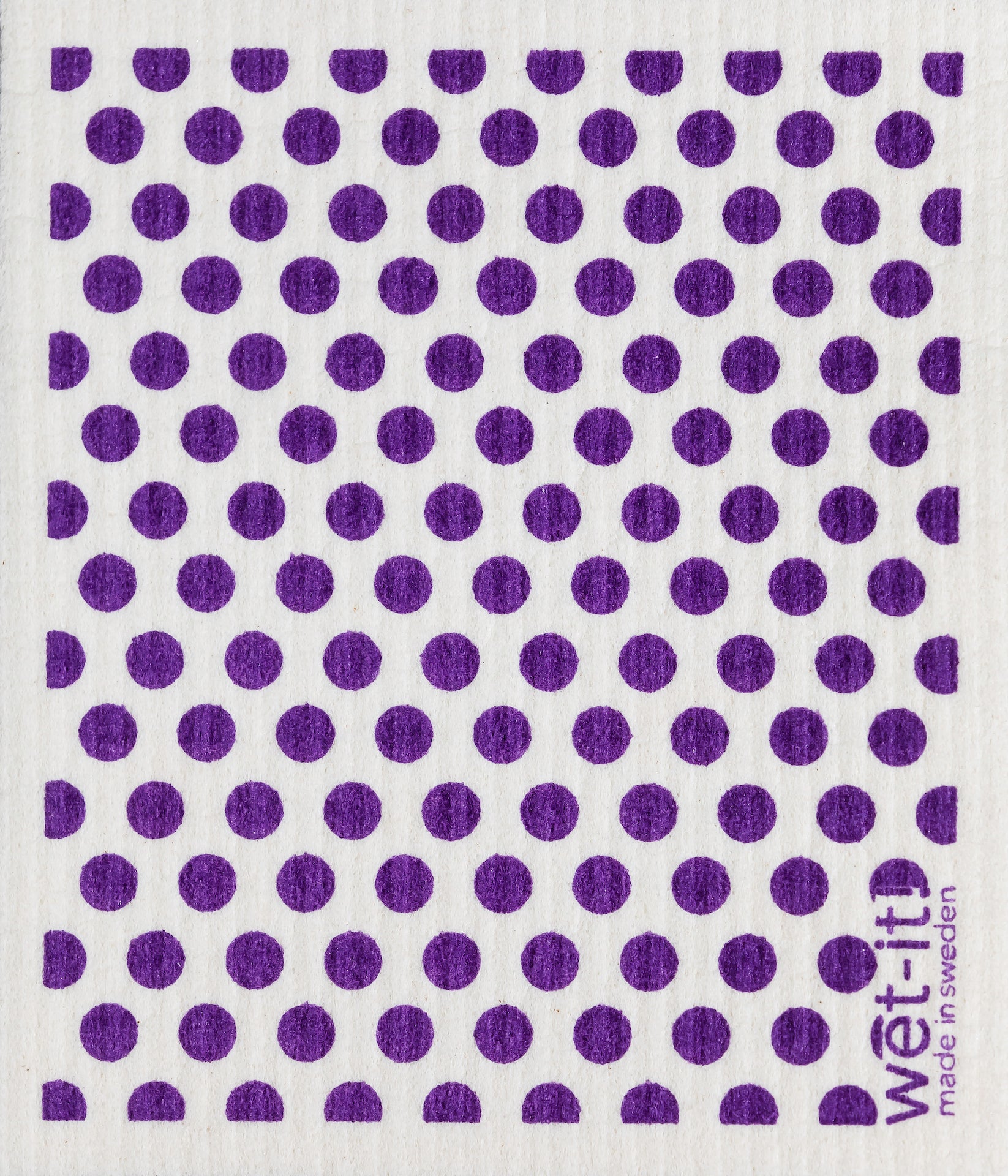 Swedish sponge cloth with purple dots design