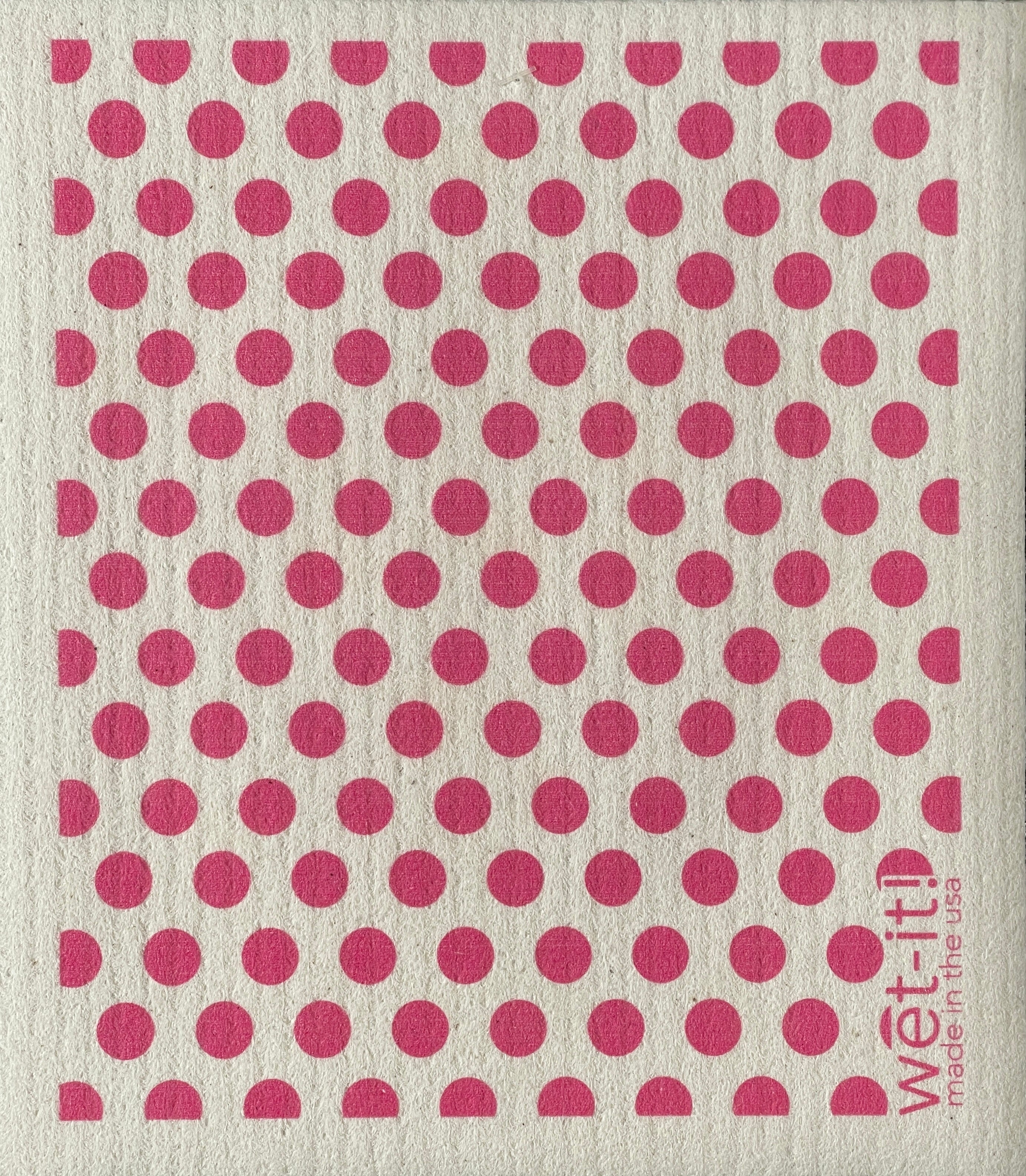 Wet-it Swedish Cloth with dots & dots pink Design