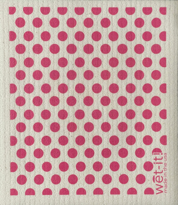 Wet-it Swedish Cloth with dots & dots pink Design
